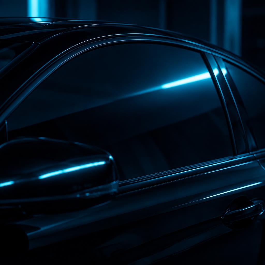 Vidro automotivo com película escura premium